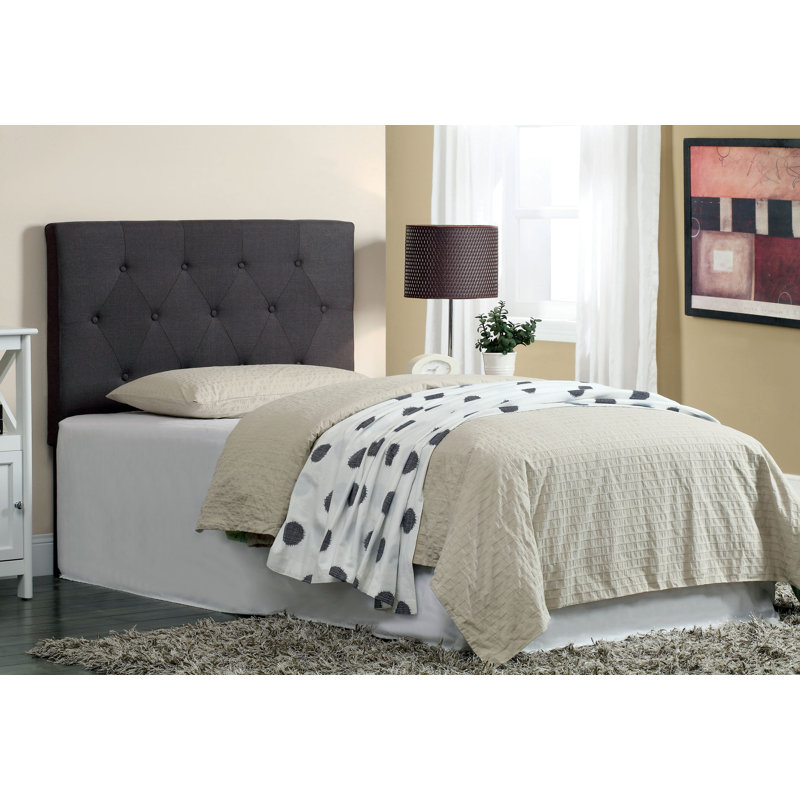 Tussey Tufted Upholstered Low Profile Platform Bed, Gray, Twin