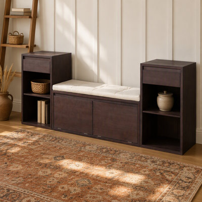Banc de rangement polyvalent avec coussins et compartiments multiples pour les solutions de sièges de couloir organisés