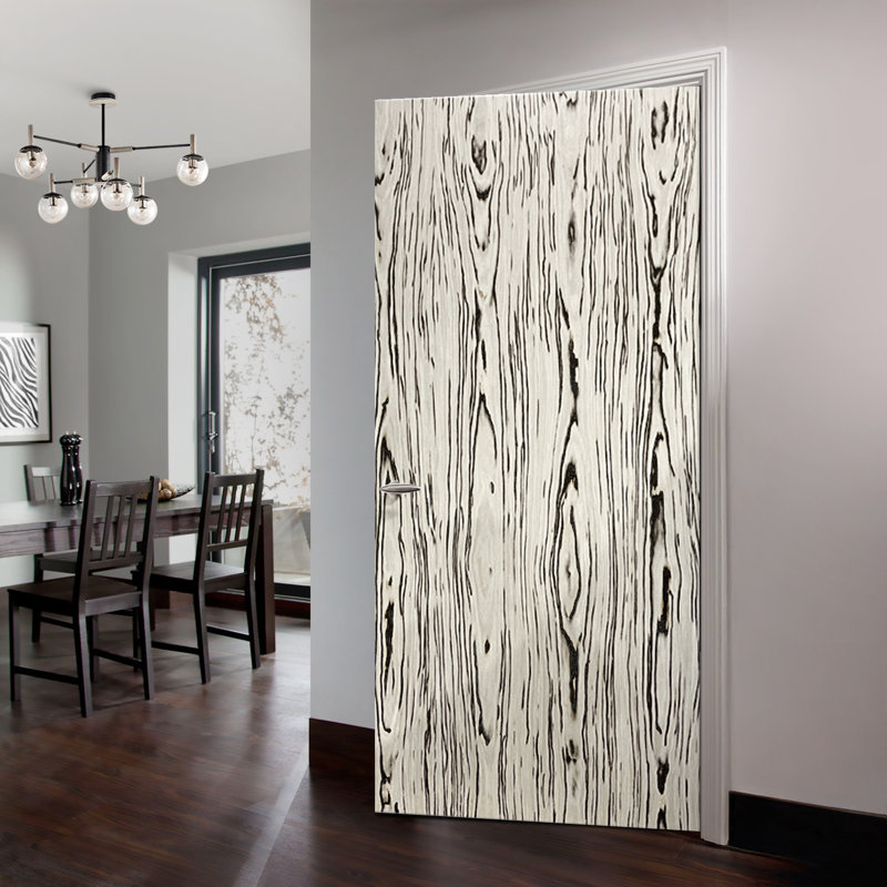 Dalle de porte intérieure blanche et brune en placage à noyau creux lisse, 30 po x 80 po