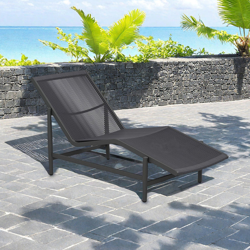 Outdoor courtyard hotel leisure lounge chair, Black