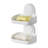 Suction Cup Soap Dish with Double Layer Holder with Drain Tray for Shower
