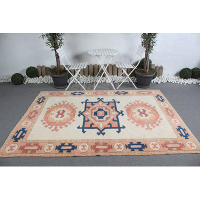 Superbe grand tapis turc rétro parfait pour un salon avec des motifs anatoliens beiges complexes