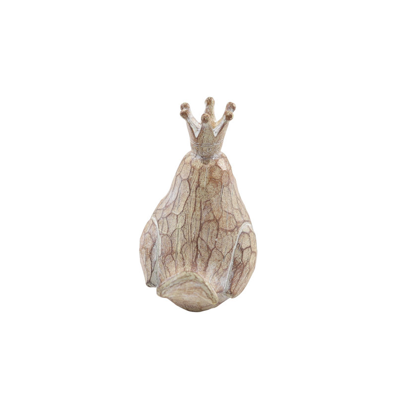 Ravi Resin Bird Figurines with Crown Detailing and Textured Bodies Decorative Polyresin Animal Sculptures Whimsical Crackled Design Ornament Accents for Display Shelf or Mantel