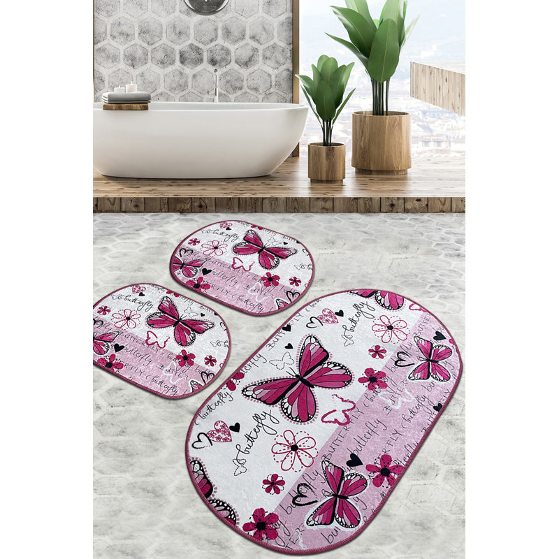 Ensemble de tapis de bain luxueux (3 pièces), en polyester doux, 23,6 po x 39,4 po (1 pièce) et 19,7 po x 23,6 po (2 pièces) | Antibactérien, antidérapant, 20,5 oz / pied carré | Lavable à la machine et durable, parfait pour les salles de bain élégantes