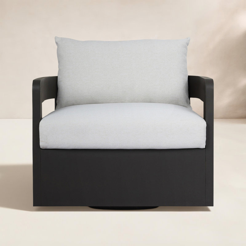 Ewan Outdoor Swivel Chair, Alessi Linen, Bronze