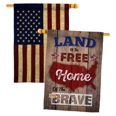 Drapeau de maison 28 po x 40 po Land Of The Free