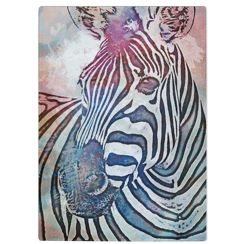 Tempered Glass Zebra Chopping Board, 28.5 cm W x 39 cm L