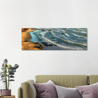 Panoramic View Of Incoming Waves At Bandon Beach, Oregon by Tim Fitzharris - Panoramic Gallery-Wrapped Canvas Giclée on Canvas