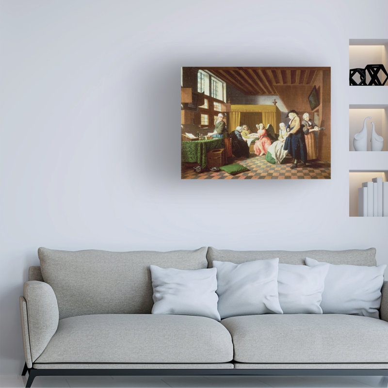 Art sur toile, Jan Josef The Elder Horemans The Doctor's visit Angel, H 18 po x l 24 po