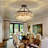 6-Light 22.05"Chandelier Style Drum Semi Flush Mount with Crystal Accents-1515809914