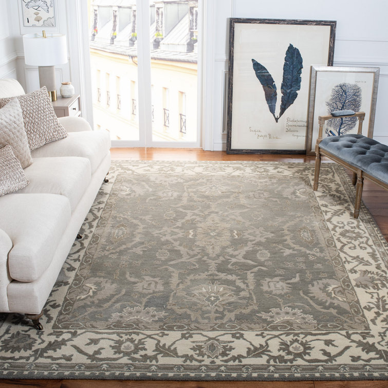 Colliers Hand Tufted Indian Wool New Zealand Wool Oriental Rug in Cream/Gray