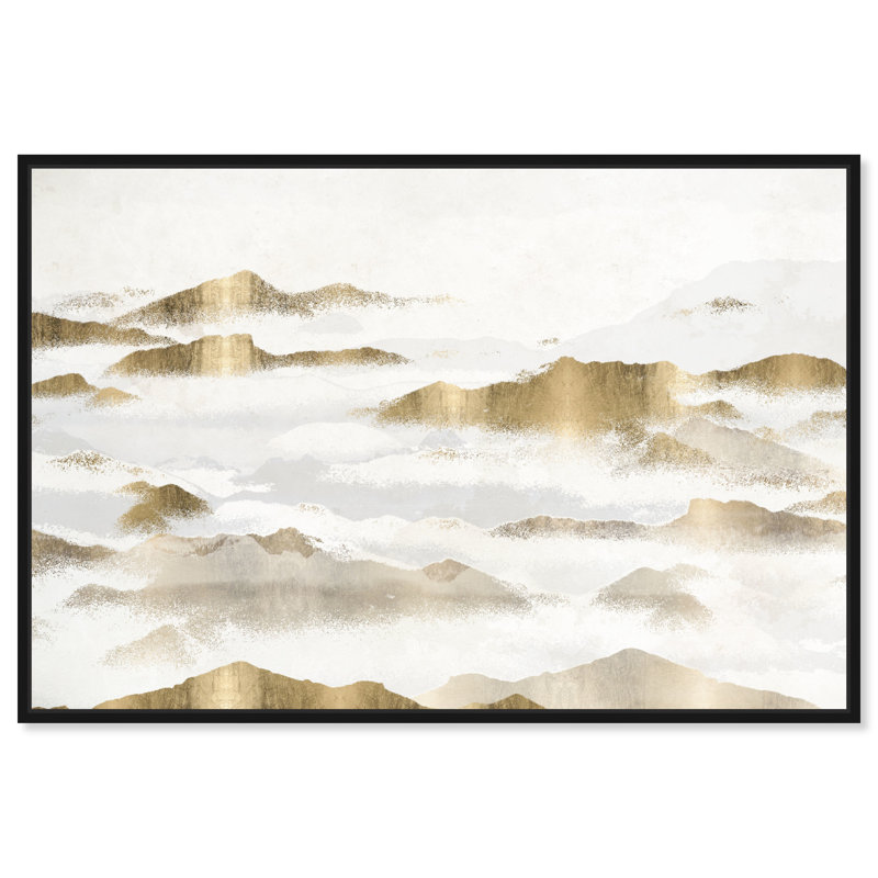 «Mountain of the Soul, Mountain Brushstroke Texture Modern Gold», reproduction sur toile, H 11 po x l 16 po