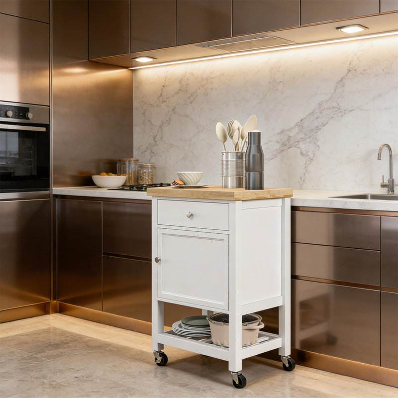 Mobile Kitchen Island (Not Include Stools)