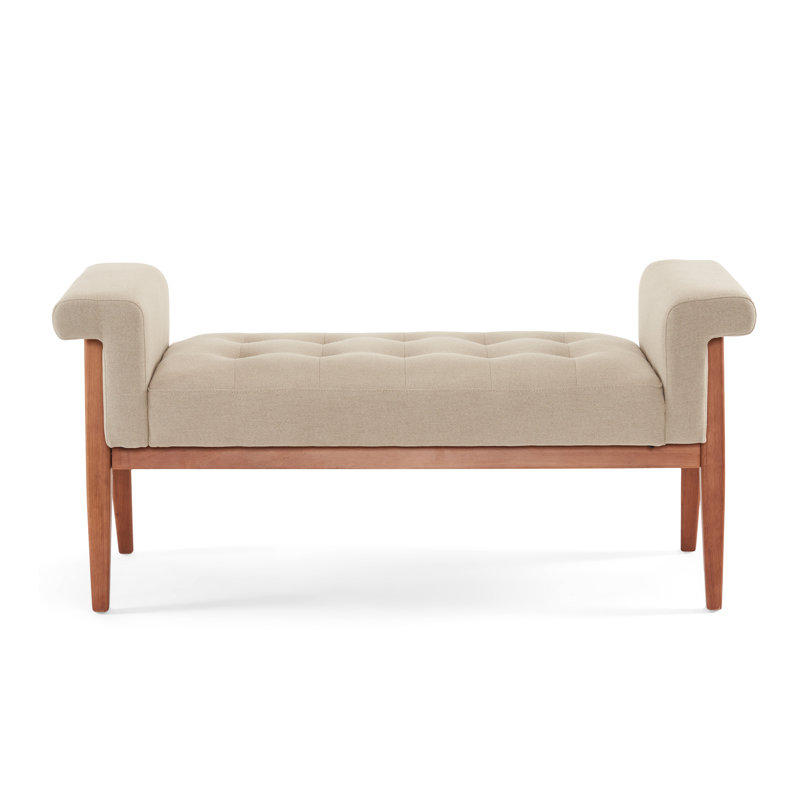 Dunaway Elegant Linen Tufted Bench