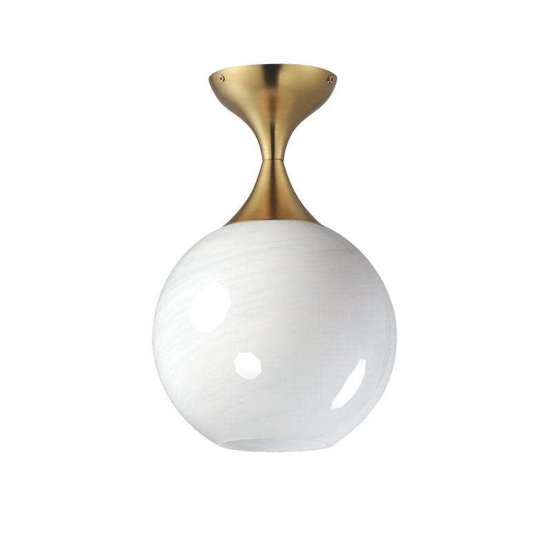 Neve-Semi-Flush Mount, Natural Aged Brass