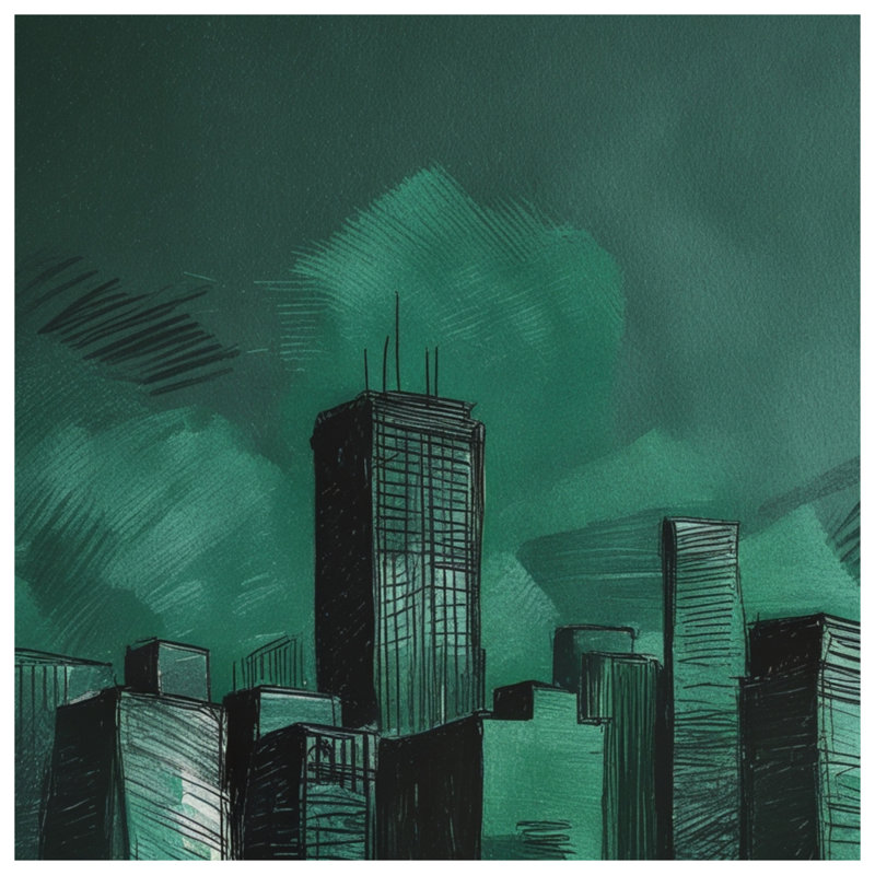 Green City Skyline Blankets, 50 po L x 60 po H