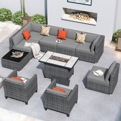 Reniyah 8 - Person Patio Conversation Set with Cushions