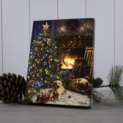 Cozy Christmas 8x6 Mini Lighted Easel Back Canvas