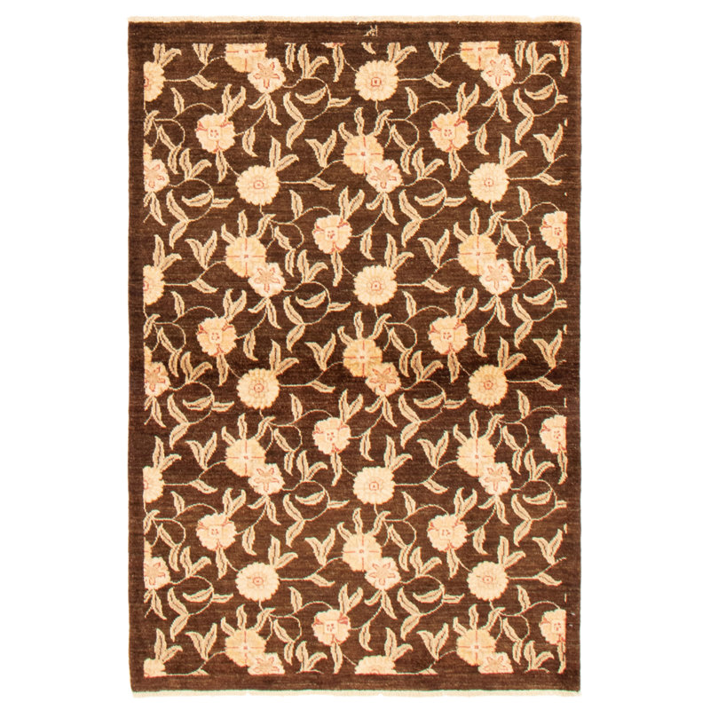 Tapis brun foncé Finest Peshawar Ziegler 4 pi 0 po x 5 pi 10 po