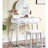 Modern Vanity - Tapered Legs And Solid Rubberwood For Home Contemporary Dressing Seat Metal Glide Wood Frame-1919864796