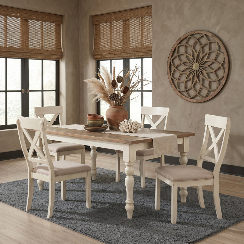 Ensemble de salle à manger Cierra, 5 (1 table + 4 chaises), Blanc