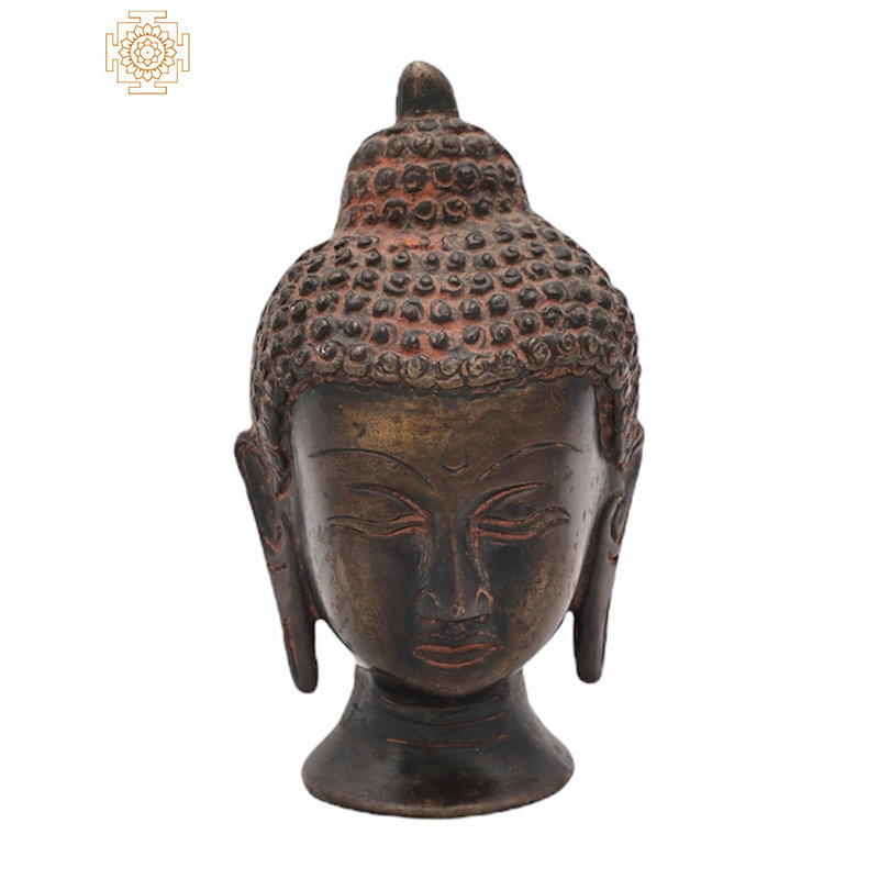 Figurine de tête de bouddha tibétain bouddhiste