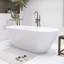 Baignoire autoportante en acrylique 60 po avec bonde escamotable centrale, trop-plein intégré