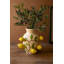  Grand vase en céramique avec citrons - 11 po de hauteur, motif de fruits jaune vif