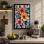 Coral Blooms and Teal Botanical - Wrapped Canvas-1174953036-1174953910