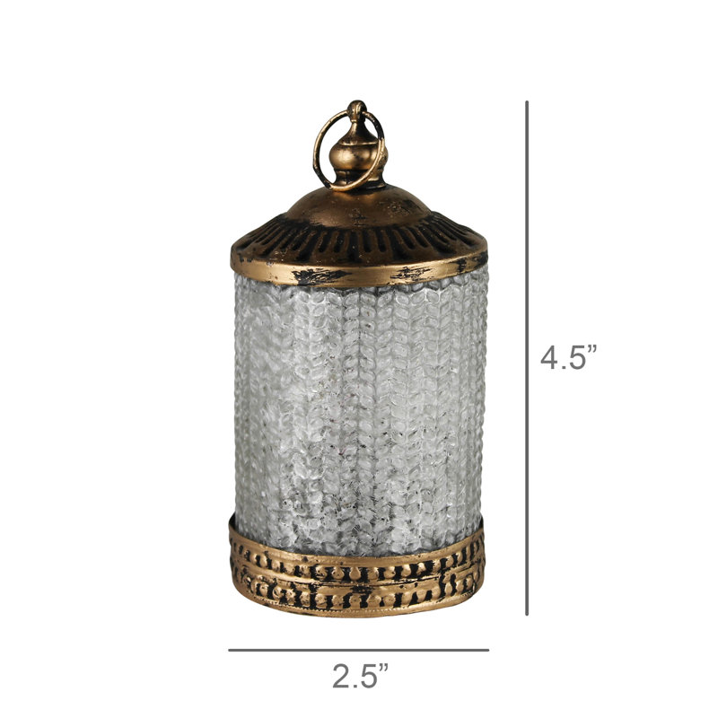 Bougie chauffe-plat à piles, verre, Argent