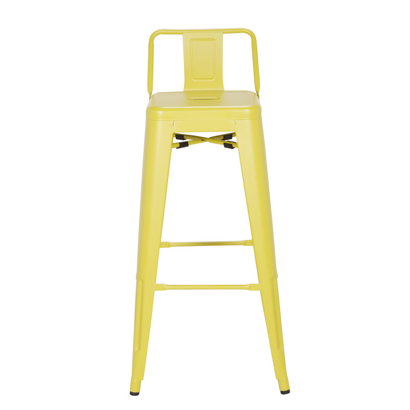 Counter Stool with Metal Frame, Frosted Lemon