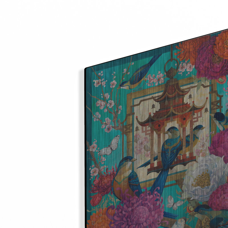 Red Barrel Studio® «The Asiatic Garden» par David Galchutt, art mural en métal, H 16 po x l 12 po