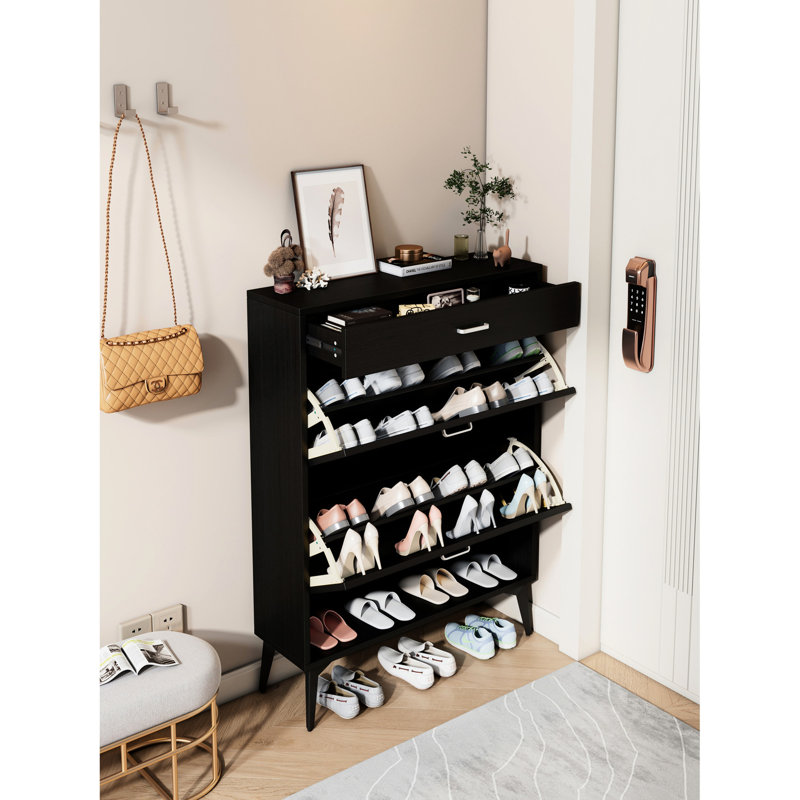 Range-chaussures pour ranger, avec surface, hauteur, largeur, profondeur, Noir