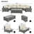 8-Pieces Outdoor Wicker Round Sofa Set, Half-Moon Sectional Sets All Weather, Curved Sofa Set With Rectangular Coffee Table, PE Rattan Water-Resistant And UV Protected, Movable Cushion-1280448239