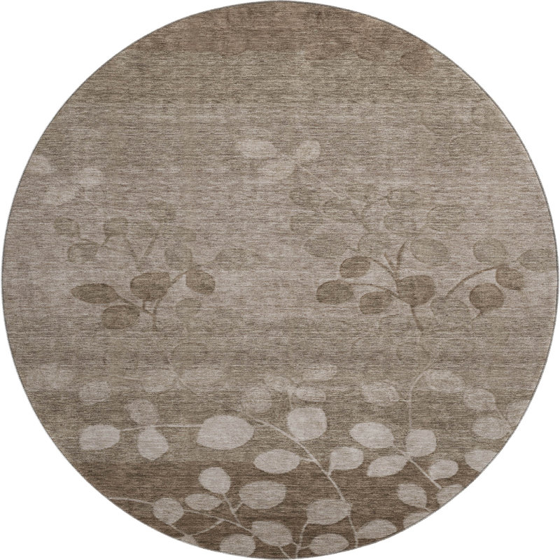 Premium Machine Washable Jakiyra AMF1900 Floral Rug, Round 8'