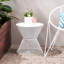 Table d'appoint en fer blanc mat - Emplacement pour boissons froides, 18,26 po P x P 18 H, construction de 6,28 lb avec filet Breezy, haut, large large