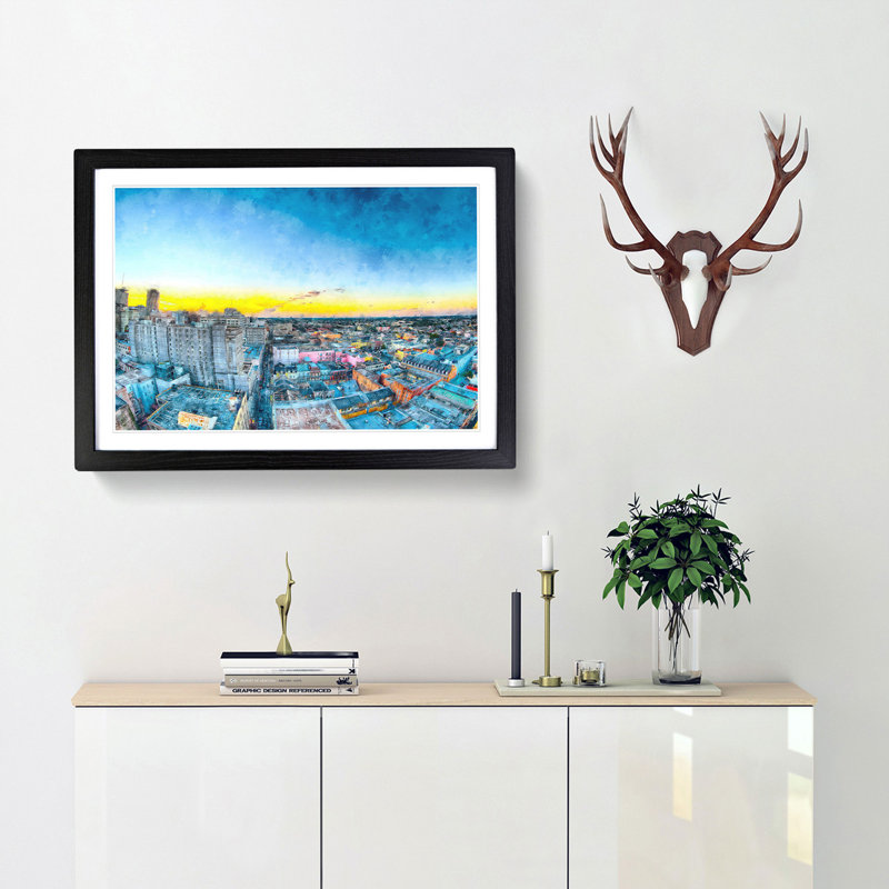 Above New Orleans in Louisiana - Framed Print, Black Framed, 33cm H x 45cm W x 2cm D