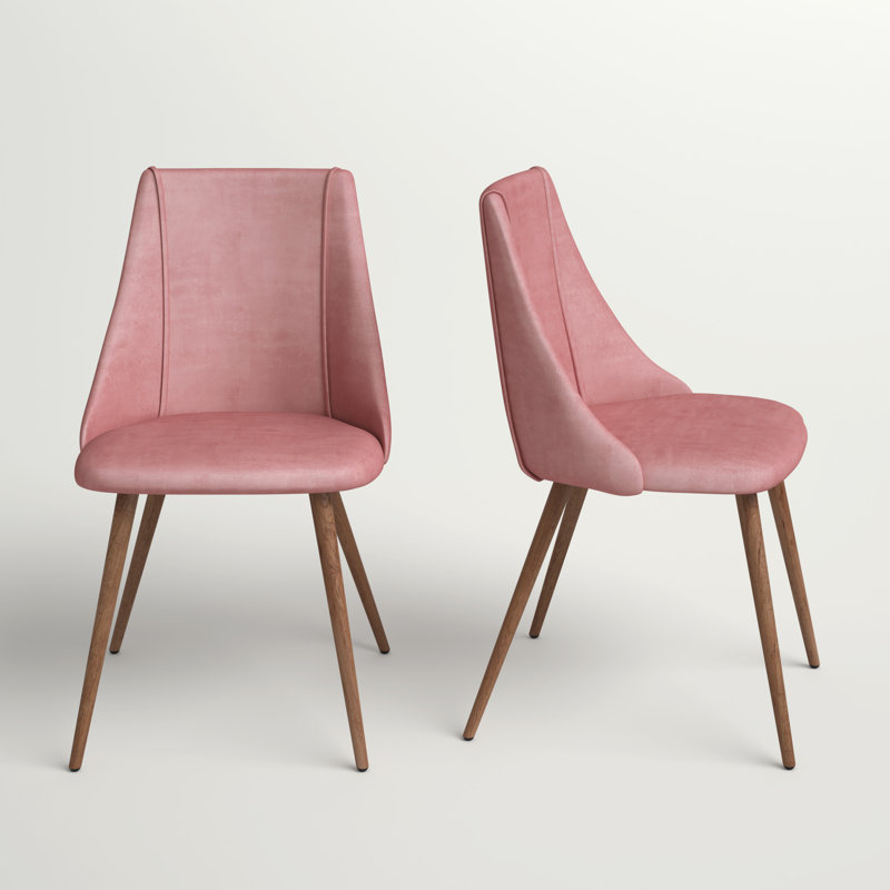 Tyrell 47cm H Velvet Upholstered Side Chair, Rose