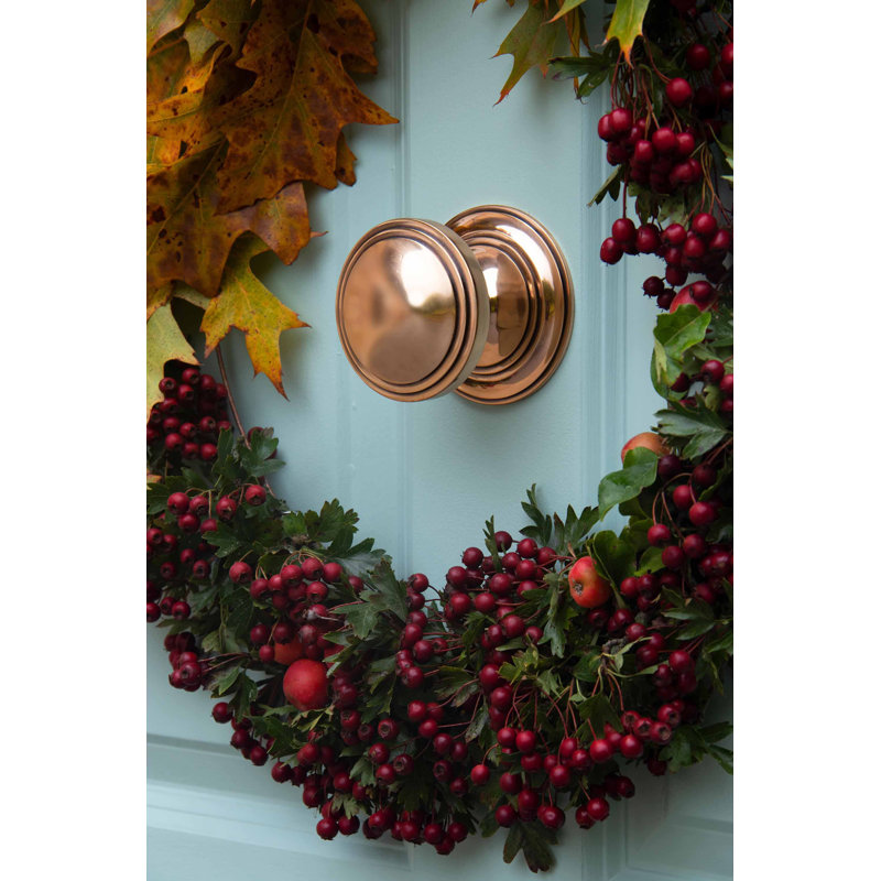 Art Deco Centre Door Knob, Polished Bronze