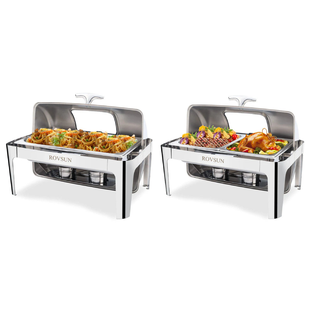 Stainless Steel Rectangle Chafing Dish (Set of 2) Winado