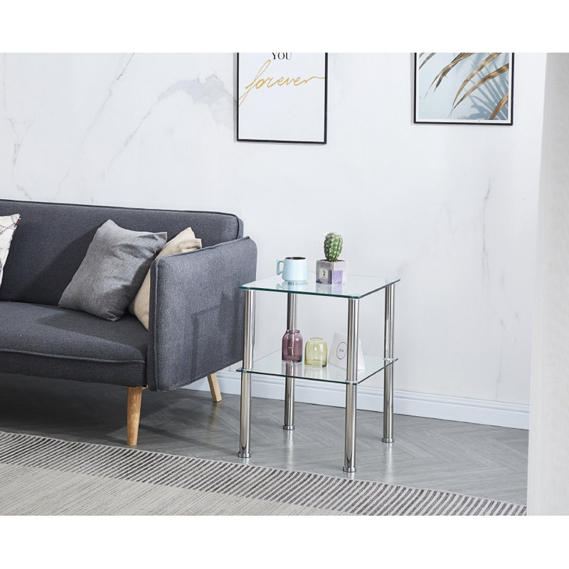 Ensemble de tables de bout en verre