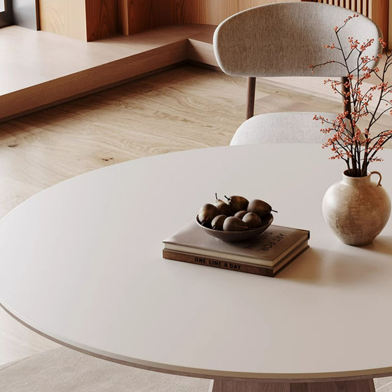Modern Practical Rock Plate Dining Table Sets., 29.53"H x 47.24"L x 47.24"W