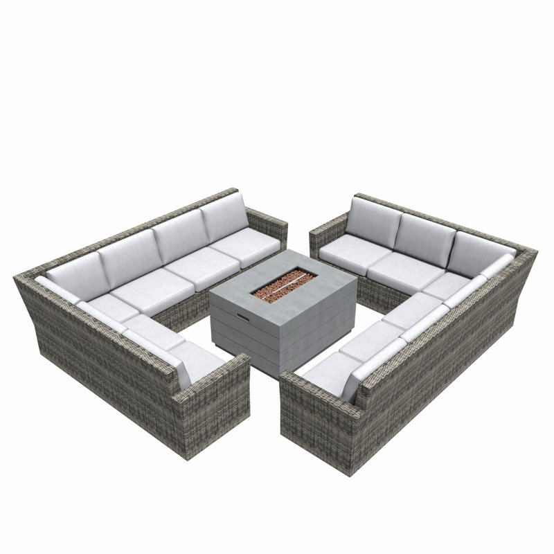 Ensemble de conversation modulaire 9 pièces avec coussins 9 pièces