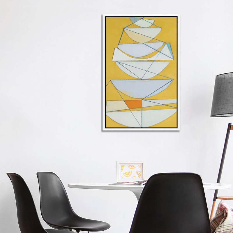 Abstract Sails III 1 Piece Wall Art on Canvas, 101.6 cm H x 66.04 cm W, White Framed