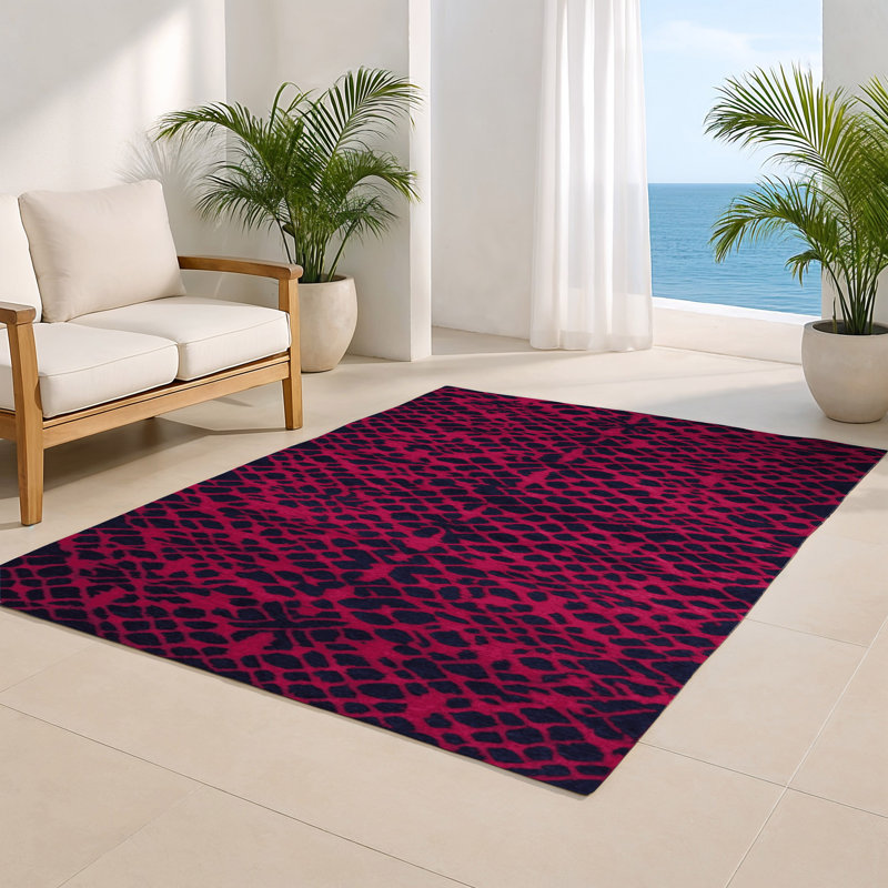 Tapis mauve intérieur et extérieur Trellis, Rectangulaire 8 pi x 10 pi