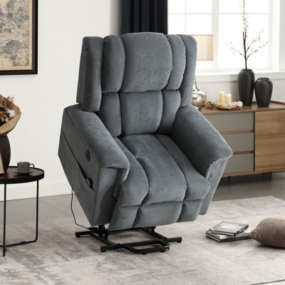 Fauteuil inclinable Power Lift avec massage et chaleur, mécanisme d'inclinaison robuste avec ports USB
