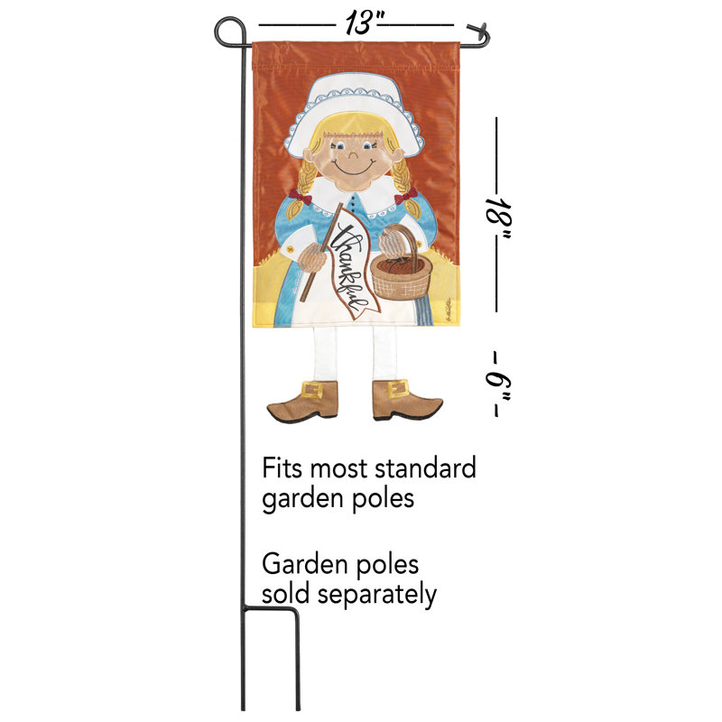 Drapeau de jardin en polyester 24 po x 13 po Devoney