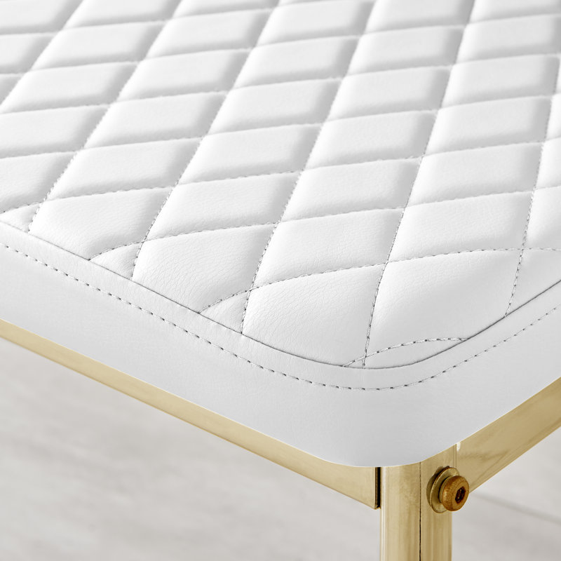 Ensemble de table de salle à manger extensible Tierra Modern, Blanc / doré