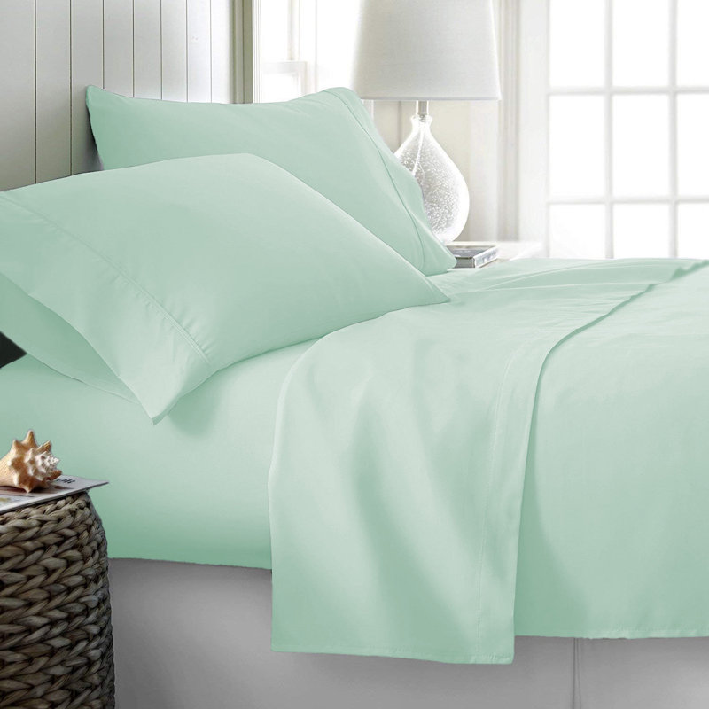 Ensemble de draps en microfibre Paarizaat 9000 Series, Vert clair, Complet/Double