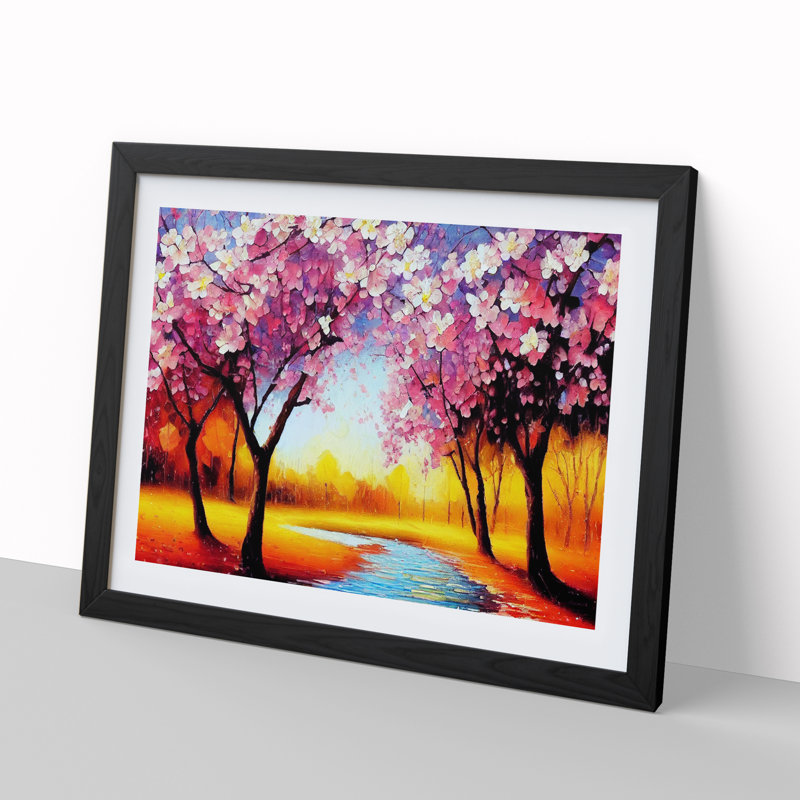 Cherry Blossom Tree Park Vol.4 - Framed Print, Black Framed, 25cm H x 34cm W x 2cm D